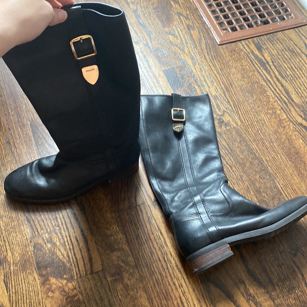 Coach Easton Black Leather Boots